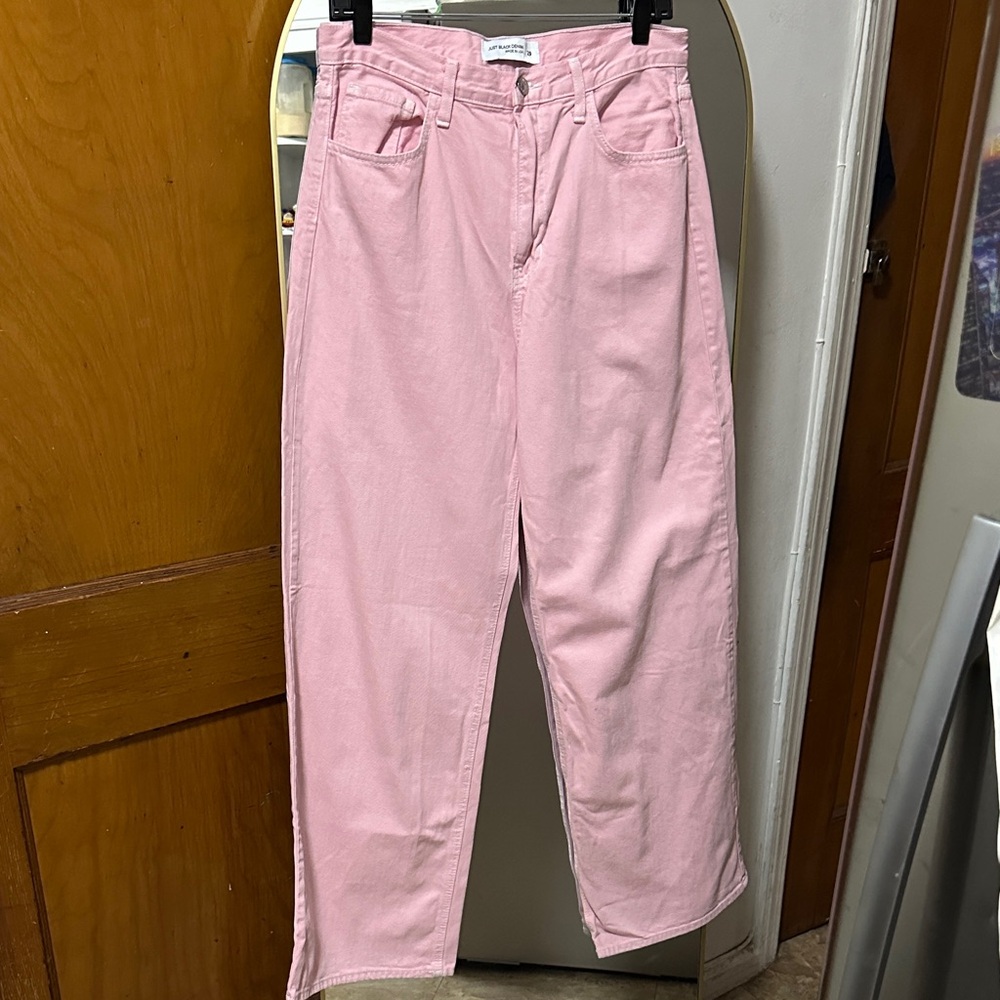 Just Black Pink Straight Leg Women's Jeans Stretch